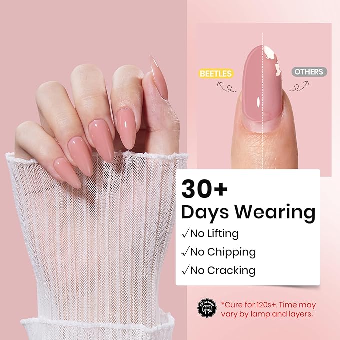 Beetles Hard Gel for Nails-Rose Dusk 1 oz 9 in 1 Nail Extension Sculpting High Hardness for Salon Professionals, Pink Builder Nail Gel, UV & LED Lamp Needed