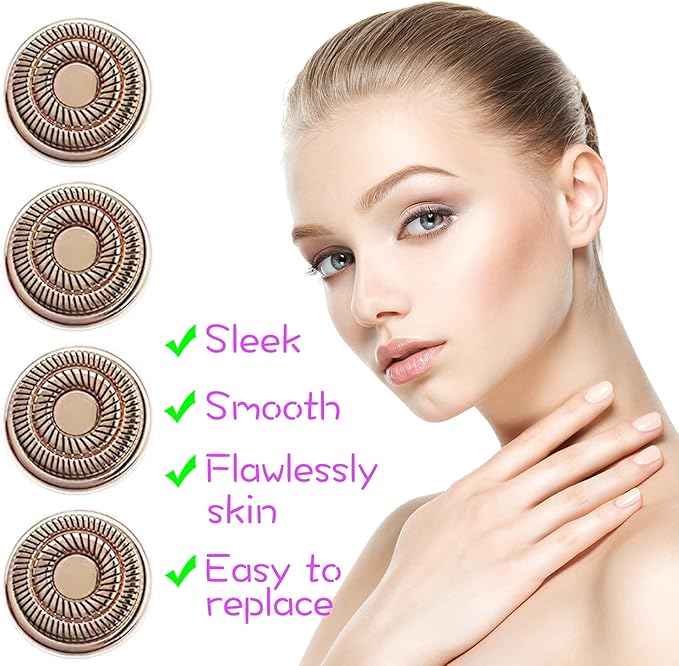 Replacement Heads for Flawless Generation 2, Facial Hair Removal Replacement Heads for Women, Compatible with Finishing Flawless Facial Hair Remover, Double Halo Replacement Heads Gen 2(4 Count)