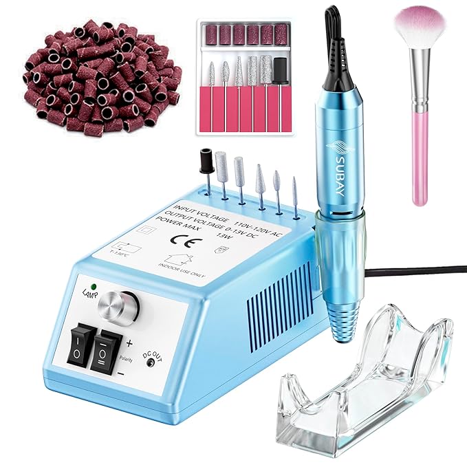 Subay Professional Nail Drill Electric File 20000RPM for Acrylic Nails, Gel Nail, Nail Art Polisher, Manicure Pedicure Tools for Salon Home