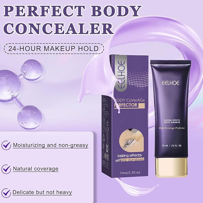 2Pcs Body Coverage Perfector, Natural Leg And Body Makeup Concealer, Tattoo Cover Up Makeup with Waterproof Lasting Effect, Long Last Body Foundation for All Skin Tones