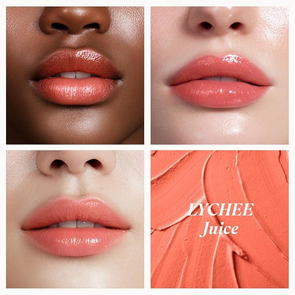 INGA Water Glow Melting Balm - Hydrating Tinted Lip Balm with Soft, Melt-On Texture, Natural Sheer, Glass-Like Finish with Non-Sticky, Lightweight Comfort (Lychee Juice)