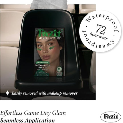 Fazit Makeup Patches - Green Game Day Speckles - Glow Up Make-Up Patches - Cute Glitter Makeup Accessories for Women - Cosmetic Glitter for Face