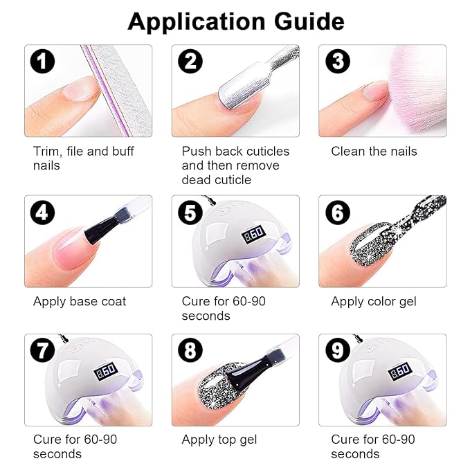 RARJSM Reflective Glitter Gel Polish Black Sequins Sparkling Glitter Iridescent Shimmer Gel Disco Glitters Sparkle Diamond Holographic Gel Soak off Nail Art Design Salon DIY at Home