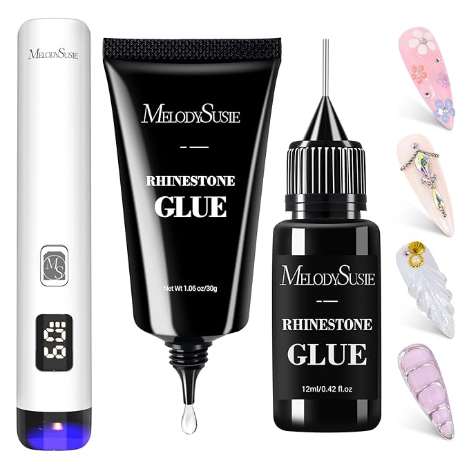 MelodySusie Handheld UV Light for Gel Nails and Nail Rhinestone Glue, ART01R Cordless Gel X Nail Lamp Rechargeable with LCD Display Flash Cure Nail Dryer for Nail Art Design Decoration DIY at Home