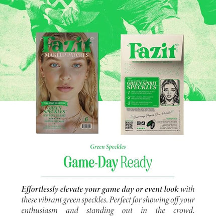 Fazit Makeup Patches - Green Speckles - Glow Up Make-Up Patches - Cute Glitter Makeup Accessories for Women - Cosmetic Glitter for Face
