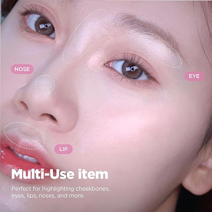 lilybyred Luv Beam Glow Veil | Korean Heart-Shaped Highlighter, Illuminating Shimmer, Radiant Glow, Silky Powder Texture, Buildable & Blendable, Lightweight & Long-Lasting, 0.11 oz. (07 Chiffon Beam)