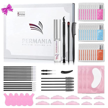 PERMANIA Lash Lift Kit, Lash Perm Kit, Fast Eyelash Lifting 5 Minutes DIY at Home with Strong Glue Disposable Sachet Lash Lifting Kit Last 6 Weeks (30pcs）