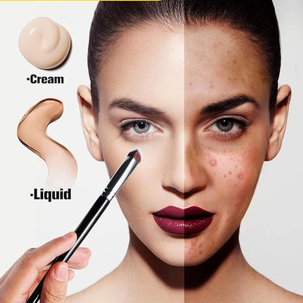 EIGSHOW Concealer Brush Under Eye, Small Triangle Brushes for Precise Coverage Dark Circles Blemishes Acne, Blending Cream and Liquid (F658)