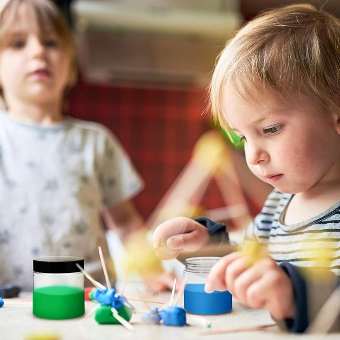 SATINIOR 36 Pieces 8 oz Plastic Jars with Lids Wide Mouth Airtight Reusable Container Acrylic Cosmetic Small Jars for Lotions Ointments Travel Toiletries Creams Make up Storage(Black)