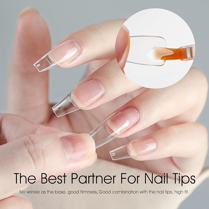 CANNI 2 Pcs No Wipe Top Coat and Gel Nail Glue for Acrylic Nails Tips False Nails Tips Gel Nail Polish Set