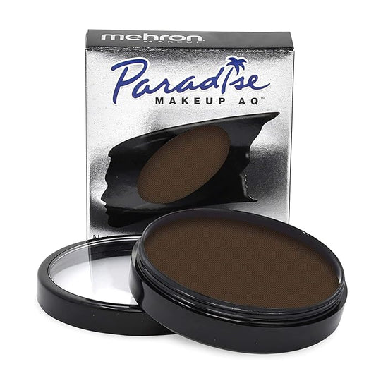 Mehron Makeup Paradise Makeup AQ Pro Size | Stage & Screen Performance, Face & Body Painting, Beauty, Cosplay, and Halloween | Water Activated Face Paint, Body Paint 1.4 oz (40 g) - Dark Brown