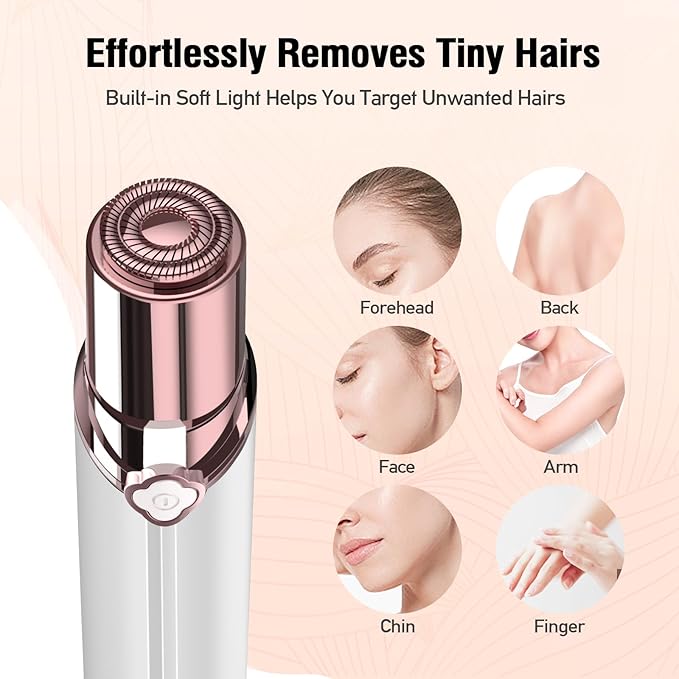 Facial Hair Removal for Women, Hair Removal Device(Luxury), Face Razors for Women, Facial Hair Remover for Face, Lip, Chin, Included 4 x Replacement Heads