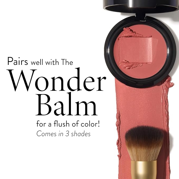 LAURA GELLER NEW YORK The Wonder Brush, Makeup Brush with Wooden Handle, Apply The Wonder Balm, Cream & Liquid Blush, Even Application and Blending