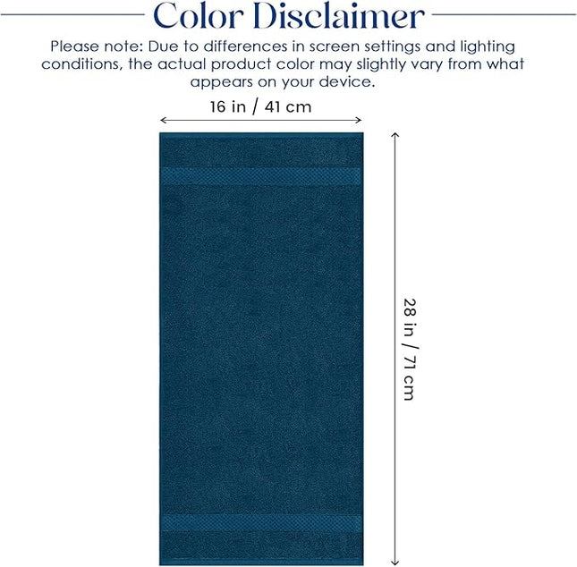 DAN RIVER 6-Pack Premium Hand Towels (16x28 Inches) - 100% Cotton, Ultra Soft, Lightweight, Highly Absorbent Towels for Bathroom, Spa, Gym, Salon, Hotel, and Travel - Opal Blue