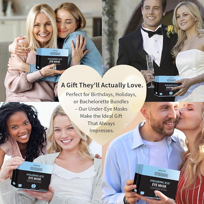 Under Eye Patches (30 Pairs), Hyaluronic Acid Eye Masks for Dark Circles Puffy Eyes Undereye Bags, Collagen Eye Patches for Wrinkles and Hydrate, Skin Care Gift for Her