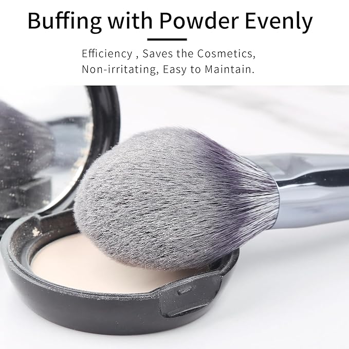 Natural Purple Badger Hair Makeup Brushes Set Professional, Walnut Makeup Brush Set with Case, Cosmetic Brushes Makeup Set, Natural Makeup Brushes, Natural Bristle Makeup Brushes - ShuiMo