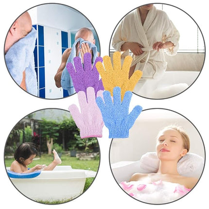 Duufin 28 Pcs Exfoliating Gloves Body Scrub Bath Gloves Exfoliator Body Wash Glove for Shower, Spa, Massage and Body Scrubs