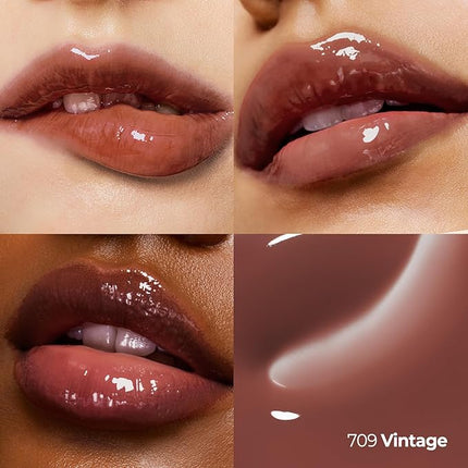 Laka Fruity Lip Glotioner, 10ml/0.33 fl.oz, Lip Gloss with High Shine Vivid Colors, Jelly tip for Hygienic & Easy Application, K-Beauty (#709 Vintage)