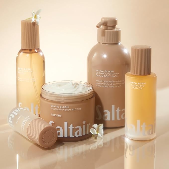 Saltair Multi-Lipid Body Butter - Rich, Nourishing Santal Bloom Hydrating Body Cream with Ceramide Complex, Coconut Oil, Shea Butter, and Sea Buckthorn. Deep Moisturizing Dry Skin Care. 10oz Jar