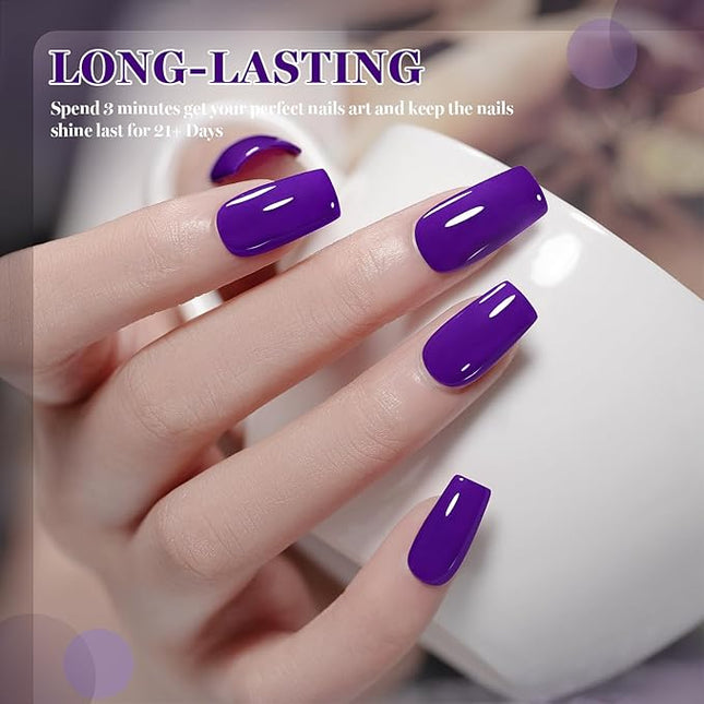 RARJSM Violet Purple Gel Nail Polish 1PCS 15ML Long Lasting Opaque Rich Purple Milky Creamy Gelpolish Soak off U V Curing Required Nail Art French Manicure Salon DIY at Home