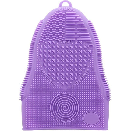 Makeup Brush Cleaner Glove Mat Mitt Silicone Cosmetic Cleaning Scrubber Tool Face Brushes and Eye Brush Washing Pad Purple