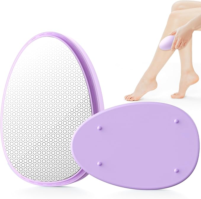 Crystal Hair Eraser for Women and Men, Reusable Crystal Hair Remover Magic Painless Exfoliation Hair Removal Tool, Magic Hair Eraser Device for Legs Back Arms (Purple)