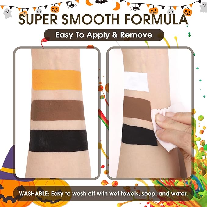 BOBISUKA Brown Face Body Paint Liquid Texture Washable Non Toxic Facepaint Fast Drying Foundation Makeup for Halloween Camo Hulk Hunting Cosplay SFX Costume Party Large Capacity(130ml)