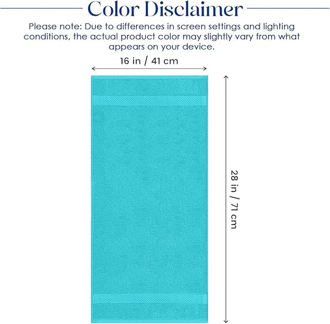 DAN RIVER 6-Pack Premium Hand Towels (16x28 Inches) - 100% Cotton, Ultra Soft, Lightweight, Highly Absorbent Towels for Bathroom, Spa, Gym, Salon, Hotel, and Travel - Turquoise