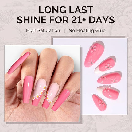 MelodySusie 0.5fl oz Bright Pink Gel Nail Polish, Nails Soak Off UV LED Light Pink Gel Polish Gift for Women Nail Art Manicure Salon DIY Nail Design Decoration at Home-A2615