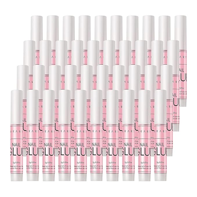 Makartt Super Strong Nail Glue for Acrylic Nails Press On Nails Professional Nail Adhesive Bond Nail Tips Glue for Stick On Nails Long Lasting Nail Glue for Fake Nails Broken Nails Repair 0.07oz 40Pcs