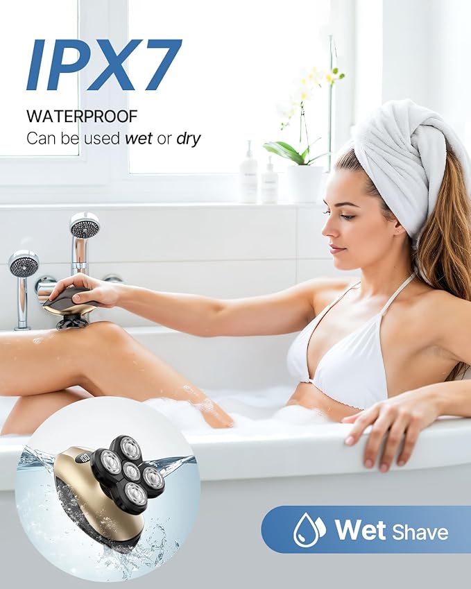 Electric Razors for Women, 5-in-1 Rechargeable Body Shaver - Waterproof Wet Dry Hair Remover - Trimmer for Lady Face Underarms Legs