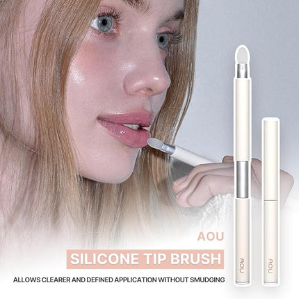 AOU SILICONE TIP BRUSH Compact & Retractable Design for Easy Carry with Rounded Silicone Tip