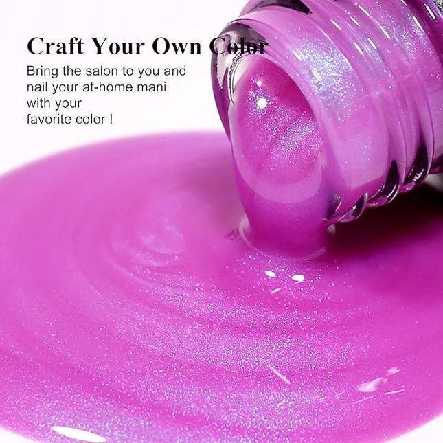 Imtiti Aurora Mermaid Purple Blue Gel Nail Polish, 0.5fl.oz Pearl Shimmer Glitter Shell Soak Off U V Gel Nail Polish for DIY Nail Art Manicure 1Pcs