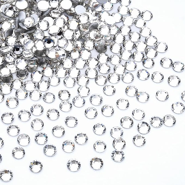1440Pcs White Crystal Rhinestones,Glass Flatback Rhinestones Gemstones for Nail Face Makeup Art Crafts Clothes Decoration - (SS12,3.0mm,White)