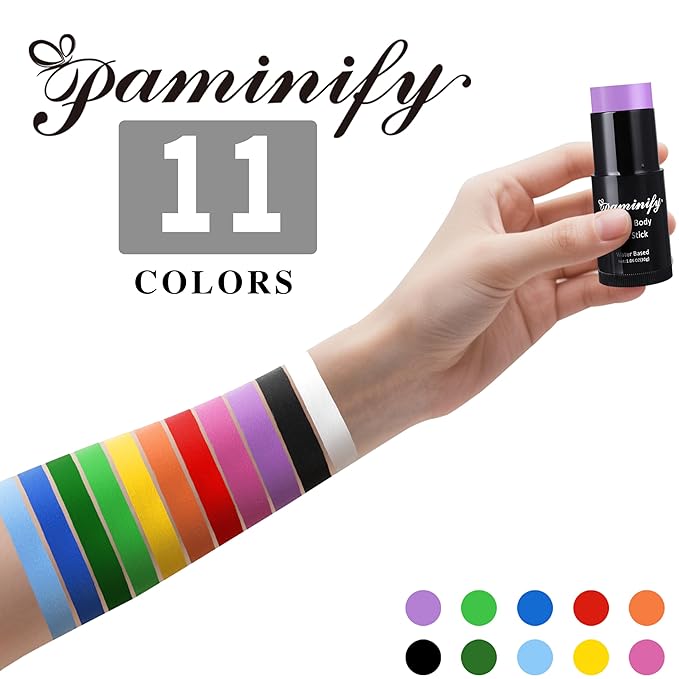 Pink Face Paint Stick,Water-Based Pink Body Paint Stick,Washable Full-Coverage Halloween Face Painting for Monster Lion Tiger Costume,Professional SFX Makeup for Cosplay ,1.06 OZ