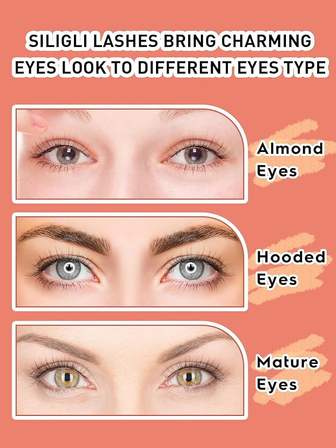 Natural Lashes Eyelashes Wispy Cat Eye Lashes with Thin Band 10mm Short Eyelashes 3D Volume Siligli C Curl Natural Eyelash 7 Pair