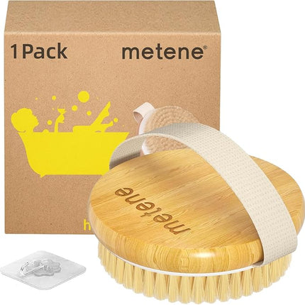 Metene Dry Body Brush for Radiant Skin, Exfoliates and Softens Skin, Improve Circulation, Body Scrubber with Soft and Stiff Bristles, Suitable for All Kinds of Skin