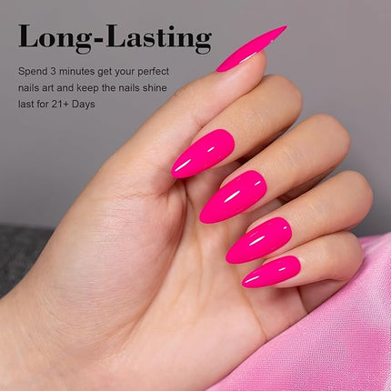 RARJSM Hot Pink Gel Nail Polish Neon Pink Gel Polish BrightPink GelNailPolish 1PCS 15ML Long Lasting Gel Polish Soak off U V Curing Required Nail Art Varnish Salon DIY at Home