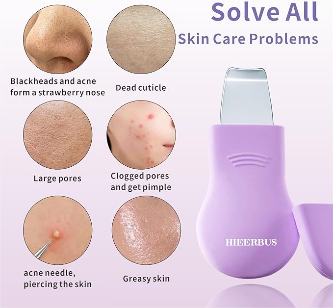 Blackhead Remover Tool,Silicone Face Scrubber, 2 in 1 Nose Pore Brush Scraper for Deep Cleansing,Face Skin Spatula, Nose Black Head Remover, Pore Cleaner Skin Care Tool for Men Women (Purple)