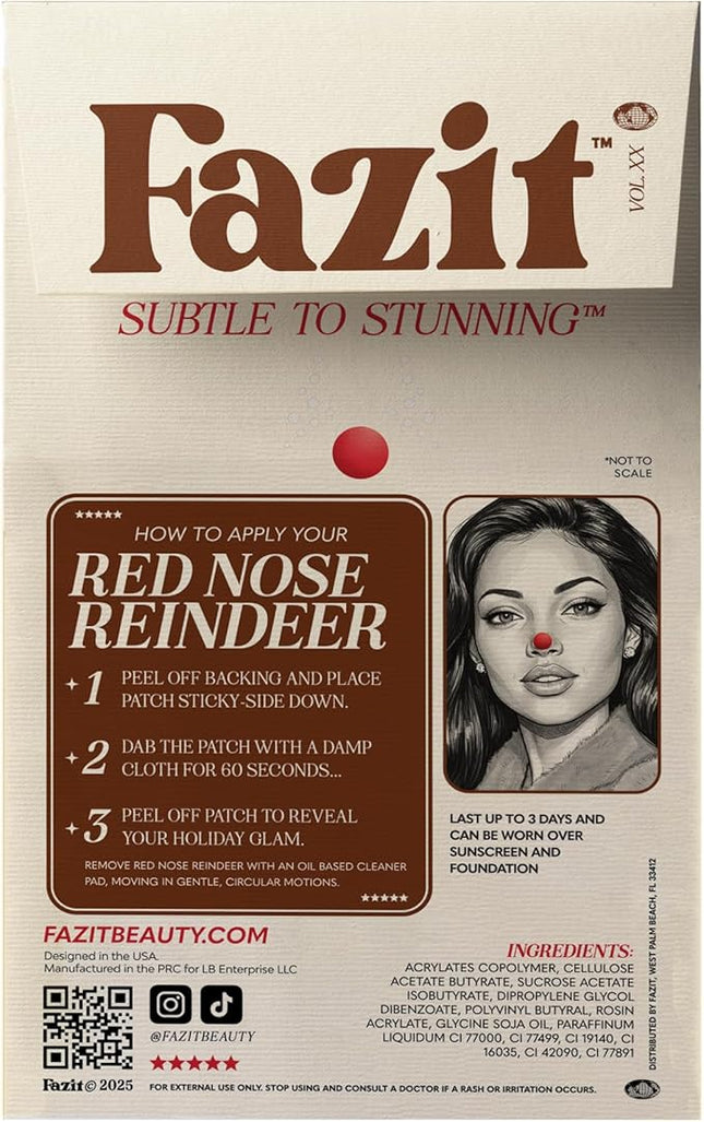 Fazit Makeup Patches - Red Nose Speckles - Glow Up Make-Up Patches - Cute Glitter Makeup Accessories for Women - Cosmetic Glitter for Face