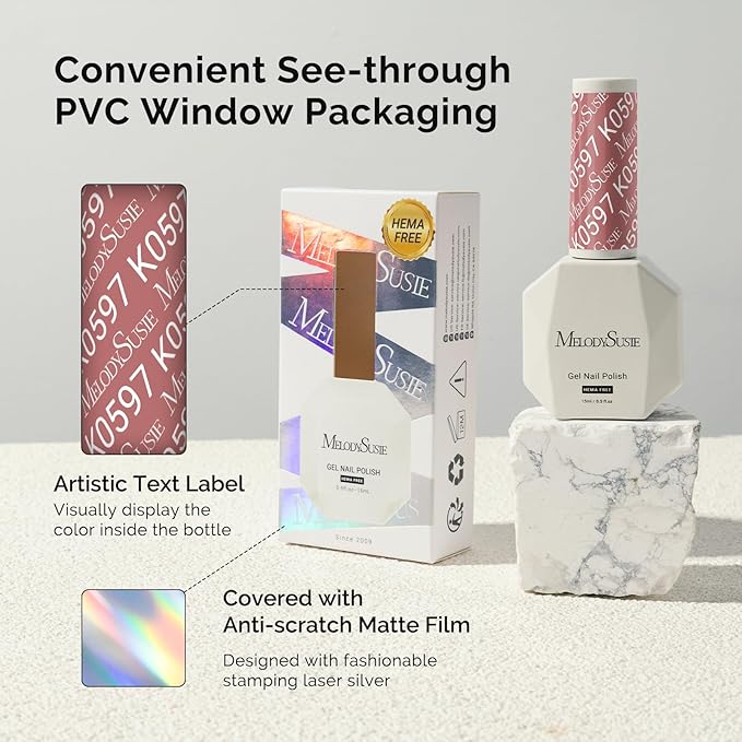 MelodySusie Hema Free Gel Nail Polish, 0.5 Fl Oz Thick Deep Nude Pink Gel Polish, Non-Toxic, Long Lasting, Soak Off UV Nail Polish, Manicure Nail Design Salon DIY Nail Art at Home K0597