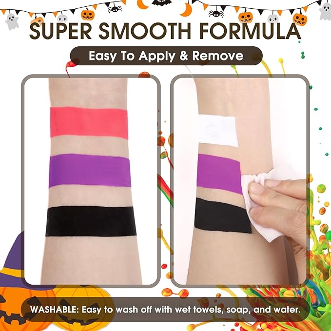 BOBISUKA Light Purple Face Body Paint Liquid Texture Washable Non Toxic Facepaint Fast Drying Foundation Makeup for Halloween Ursula Dabi Widowmaker Cosplay SFX Costume Party Large Capacity(130ml)