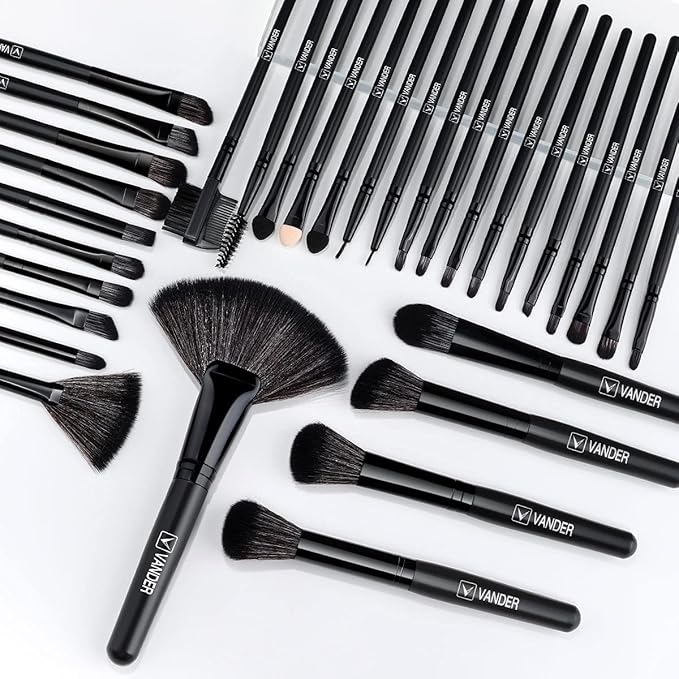 Make up Brushes, VANDER Professional 32pcs Makeup Brush Set, Makeup Brushes Set Foundation Blending Cosmetic Brush Set Kit,Black