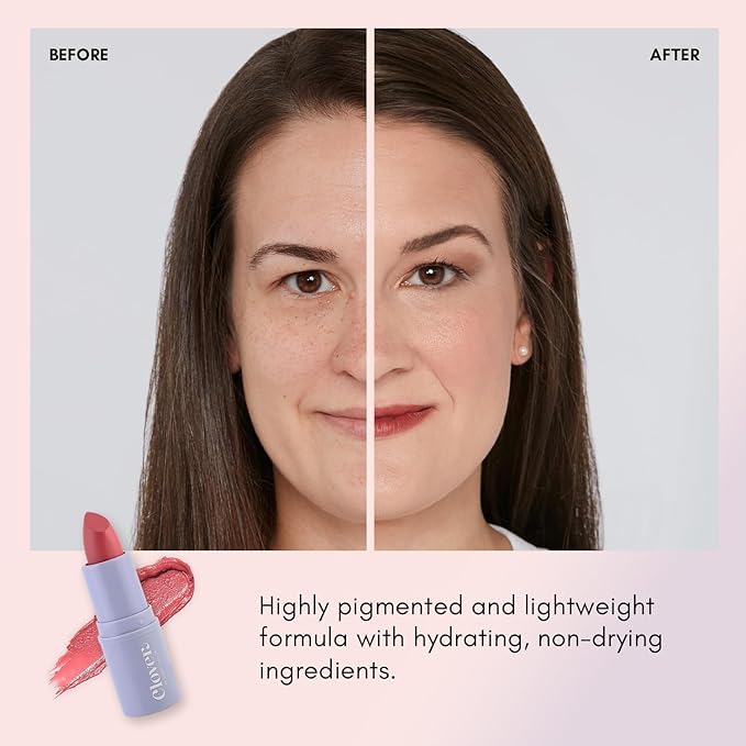 Clover Comfy Matte Lipstick | Non Drying Lipstick, Moisturizing And Lightweight, High Pigmented Lipstick | Cruelty-Free & Vegan Lip Makeup | Shade - Bunny