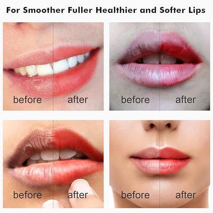 Silicone Lip Scrub Brush - Double-Sided Exfoliating Tool for Dark and Chapped Lips, Cleaner for Smoother and Fuller Appearance（4PC）