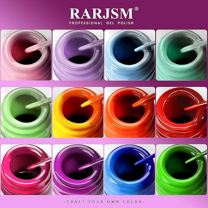 RARJSM Temperature Color Changing Painted Line Art Gel Nail Polish Set,12 Colors Mood Changing Gel Polish Pink Orange Red Blue Green Purple for Fall Winter Nail Art DIY Design Curing Required 8ml