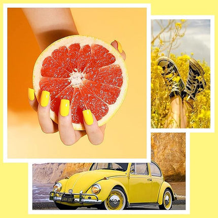 RARJSM Gel Nail Polish, 15ML Lemon Yellow Nail Polish Summer Colors Nailgel Soak Off UV LED Gel Nail Art Manicure Salon DIY at Home