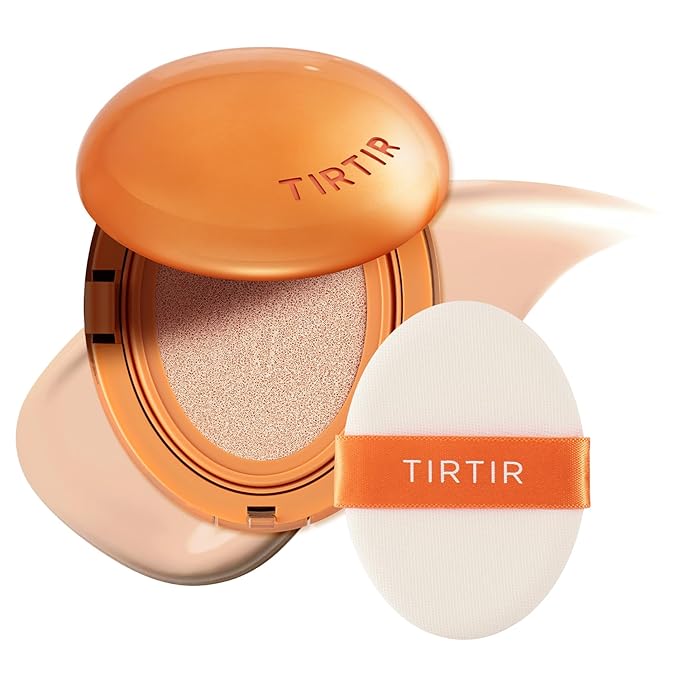 TIRTIR Mask Fit Ai Filter Cushion Foundation | AI-Like Semi-Matte Finish - Up to 72-Hour Medium to Full Coverage Korean BB Cushion Make up Beauty, #21C Cool Ivory, 0.63 Fl Oz