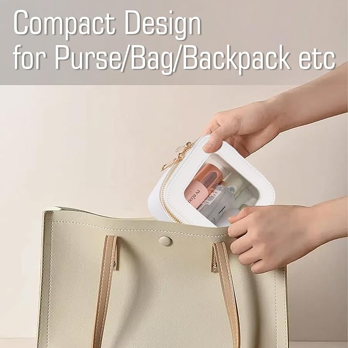 Mini Clear Makeup Bag Cosmetic Bags with Zipper,Travel Small Makeup Bag Organizer Case for Purse,Waterproof Clear Toiletry Bag for Women,Car Organizers and Storage