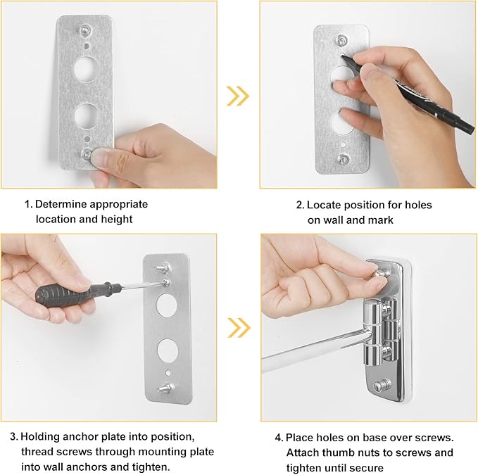 8” Wall Mounted Makeup Mirror - 1X/10X Double Sided Magnifying Bathroom Mirror, 360° Swivel Extendable Vanity Shaving Mirror with Adjustable Arm for Bathroom, Chrome（No Light）